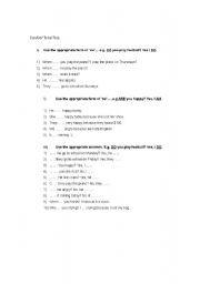 English worksheet: Can, Do, Be
