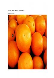 English worksheet: Fruit and Vegetable (Plural) Flashcards