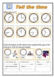 English Worksheet: Tell the time