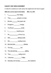 English Worksheet: Present Tense Use of is, am, are. With answers