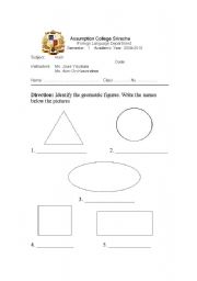 English worksheet: shape