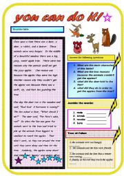 English Worksheet: YOU CAN DO IT! (short fable and exercises) 