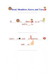English Worksheet: complete parts of body