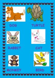 English worksheet: animals