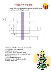 English worksheet: christmas crossword