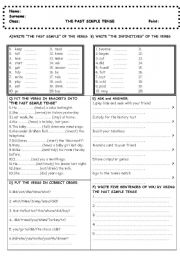 English Worksheet: The Past Simple Tense