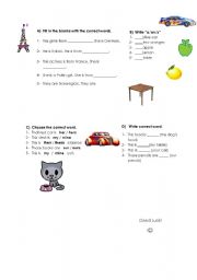 English worksheet: Quiz, exercise for nationality and countries, possesive pronouns