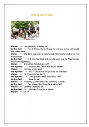 English worksheet: ordern lunch