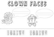 English worksheet: Clown Faces