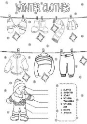 English Worksheet: winter clothes