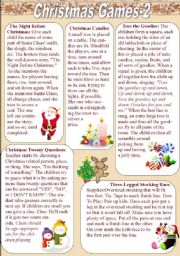 English Worksheet: Christmas Games (2/3)