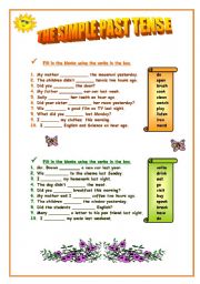 English Worksheet: Exercises about the Past Tense