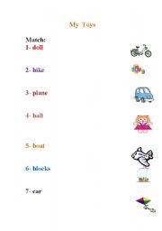 English worksheet: My TOYS