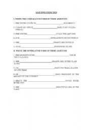 English worksheet: adjetive exercises