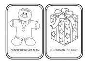 English Worksheet: XMAS FLASHCARDS - black and white flashcards 2/2