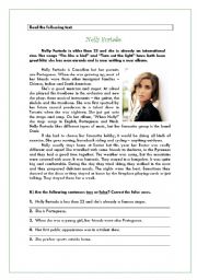 English Worksheet: Nelly Furtado