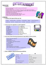 English Worksheet: Entertainment