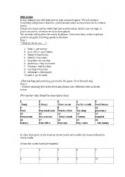 English worksheet: THE TOWN GAME