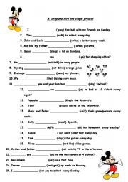 English Worksheet: simple present