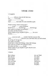 English worksheet: A good song to practise listening