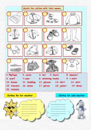 English Worksheet: clothes