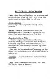 English Worksheet: Text Book Reading Strategy 