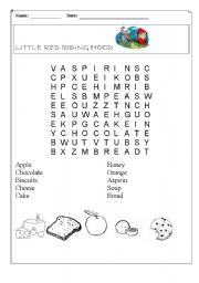 English Worksheet: Little red WORDSEARCH