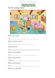 English Worksheet: Prepositions