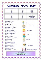 English Worksheet: verb to be