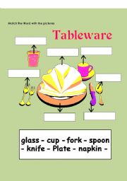 English Worksheet: Tableware