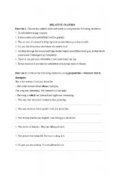 English Worksheet: relative clause