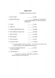 English Worksheet: Regions project