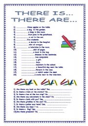 English Worksheet: THERE IS-THERE ARE..