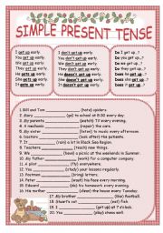 English Worksheet: Simple present tense
