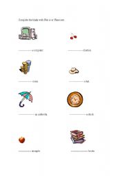 English Worksheet: This is/ these are 