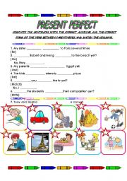 English Worksheet: present perfect exercise!!! =D