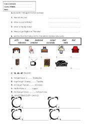 English Worksheet: QUIZ
