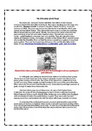 English worksheet: The Klondike Gold Rush: 3rd Pre-Reading for The Call of The Wild