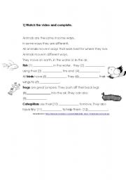 English worksheet: HOW ANIMALS MOVE PART 2