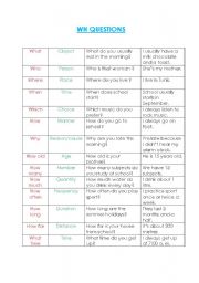 English Worksheet: WH WORDS AND QUESTIONS