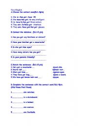 English Worksheet: A worksheet for 6th grade