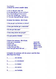 English worksheet: A worksheet for 6th grade