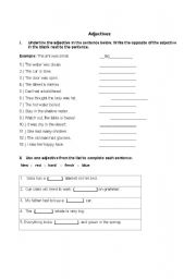 English worksheet: Adjectives