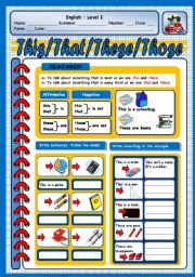 English Worksheet: DEMONSTRATIVES - AFFIRMATIVE AND NEGATIVE