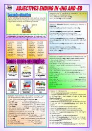 English Worksheet: ADJECTIVES ENDING IN -ING AND -ED