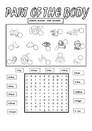 English Worksheet: PARTS OF THE BODY