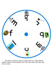 English Worksheet: Phonics Wheel (_ake)