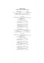 English Worksheet: Song activity - Mariah Carey - I want to know what love is
