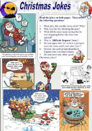 English Worksheet: Christmas Jokes (2/2)