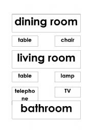 English Worksheet: House Labels